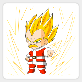 Santa Vegeta in super saiyan christmas in dragonball Sticker